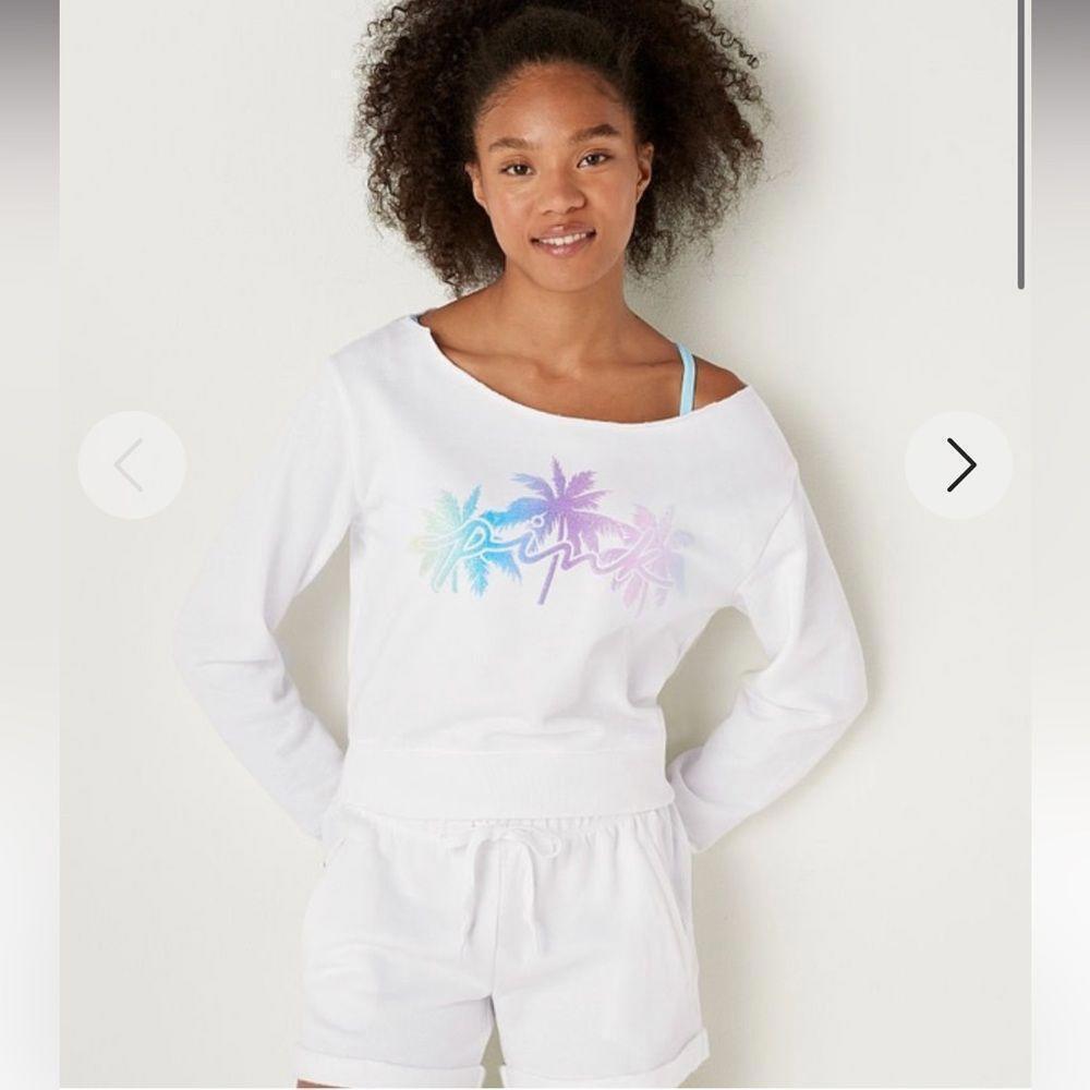 Pink FLEECE CROPPED SWEATSHIRT